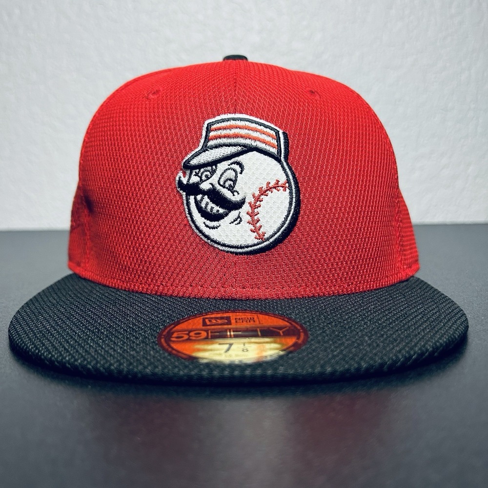 New Era 59FIFTY Cincinnati Reds Mr Red Fitted Hat 7 1/8 MLB On Field Cap Red - Picture 4 of 12